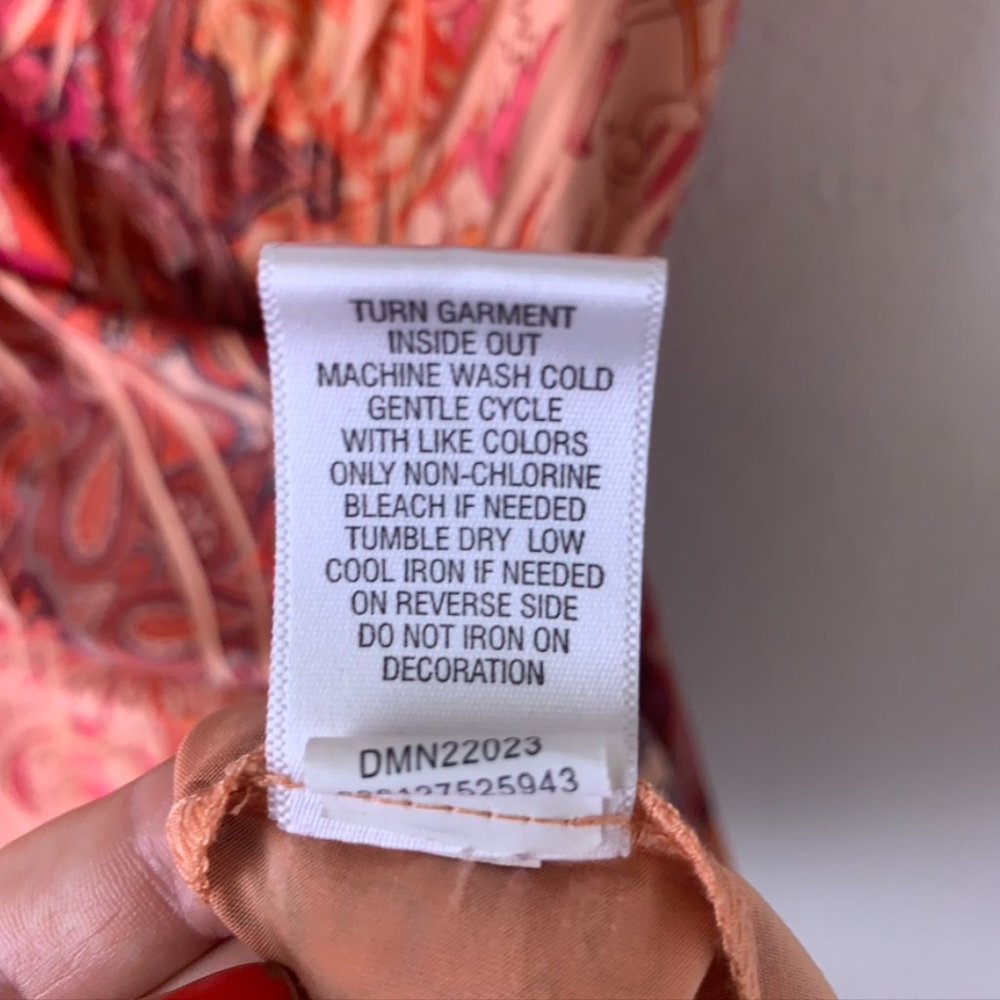 APT 9 Swoop Neck Orange/Red Pattern Boho Shirt, 1X, Dye sublimation, loose, flow - Picture 10 of 13